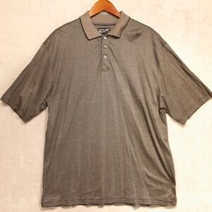 Austin Golf Mens Polo Shirt Sz.Large/Black-Beige/60-2 Double Mercerized Cotton